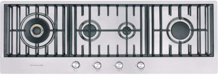 Table à gaz 120cm KITCHENAID panoramique plaque PRO – Image 1