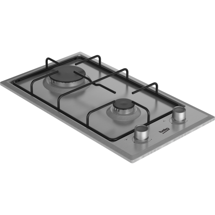 Plaque de cuisson à gaz 2 feux BEKO HDCG 32220 FX 30 cm, acier inoxydable – Image 1